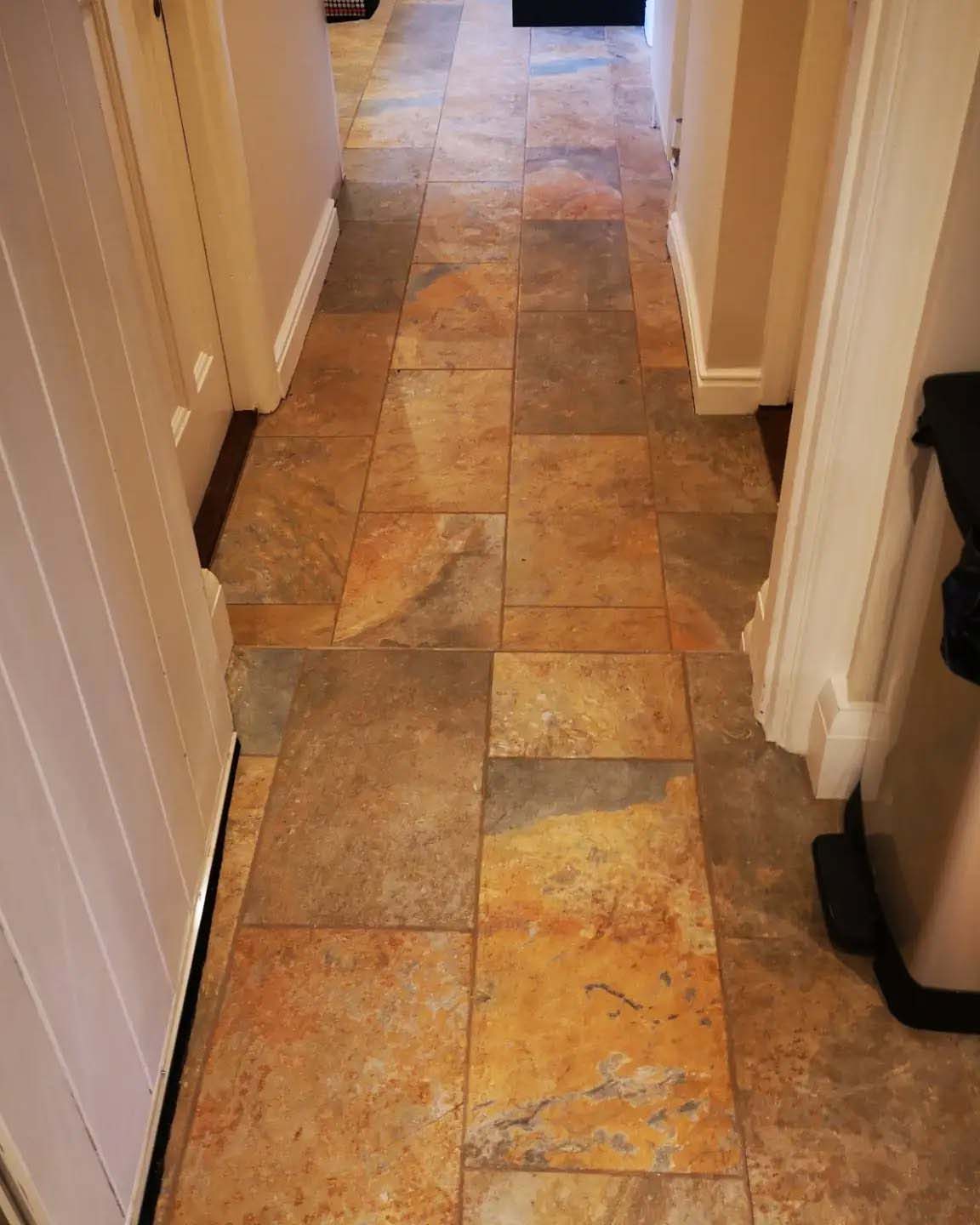 Stone tiles in hallway